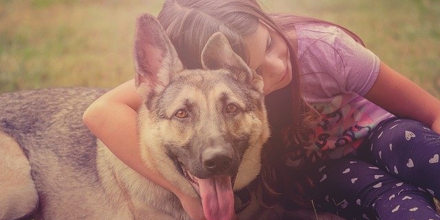 kid and puppy